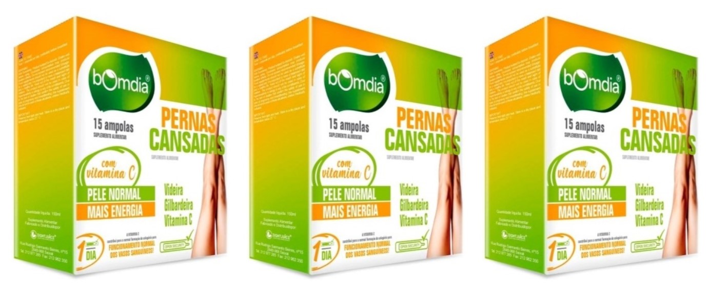 Bomdia Pernas Cansadas 15 Ampolas (Pack 3)